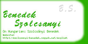 benedek szolcsanyi business card
